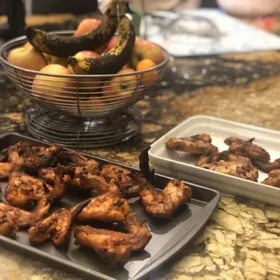 Smoked Wings on a Traeger Pellet Grill by Nur Deen, proprietor of Chameleon Catering.