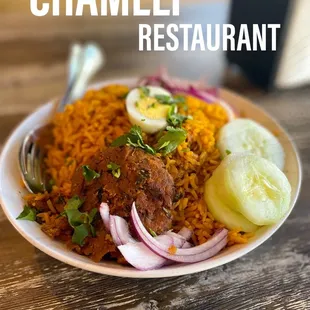 Chicken Biryani Shami Kabob