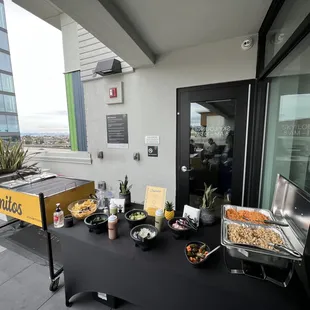 a table with food on it