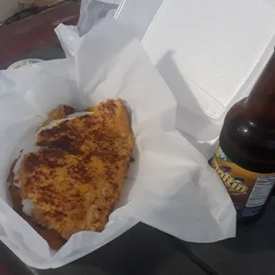 Cheese cachapa and malta