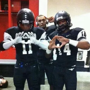 a football team in a locker