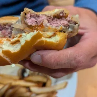Husband&apos;s Burger supposed to be cooked medium well from Home Cafe