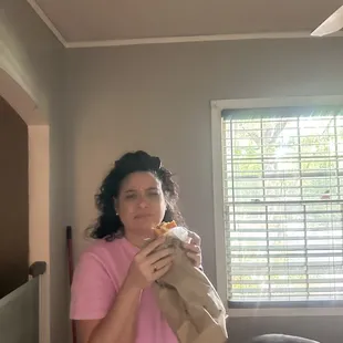 Momma enjoying the amazing empanadas!