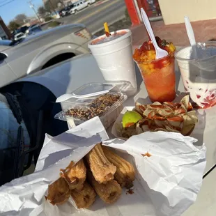 a variety of food on a table