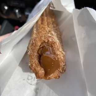 Churro with caramel. But it wasn't fresh, churro was so soft
