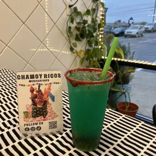 Blueberry boba drink