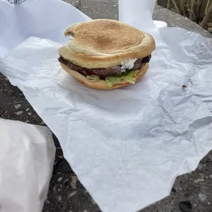 a sandwich on a piece of paper