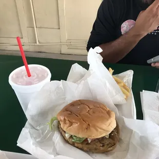 Steak sandwich. If you want something lighter than ground chuck