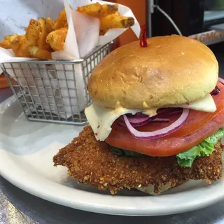 Crispy Chicken Burger Lunch Platter