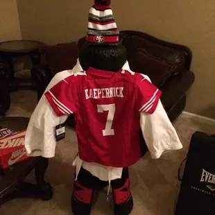 Little guy picked out his jersey beanie and some new shoes..