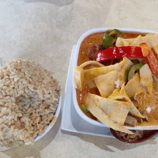 Red Curry with side of brown rice
