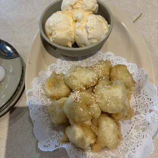 Fried Bananas and Ice Cream