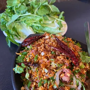 fried rice ball salad (nam kaow)