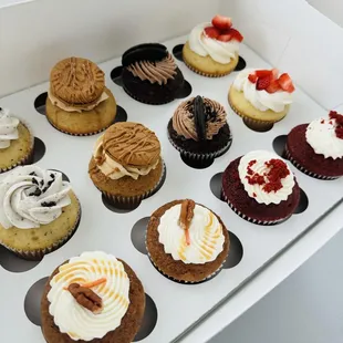 Variety Dozen: lemon, Carrot, red velvet, Biscoff cookies Cupcakes