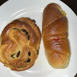 Raisin bread and cade bread