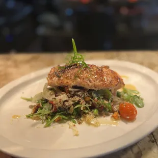 Salmon with sweet potato &amp; quinoa