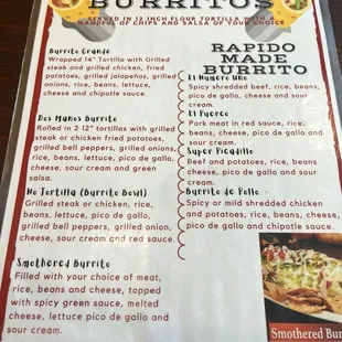 One part of their menu