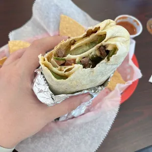 #5 burrito with steak