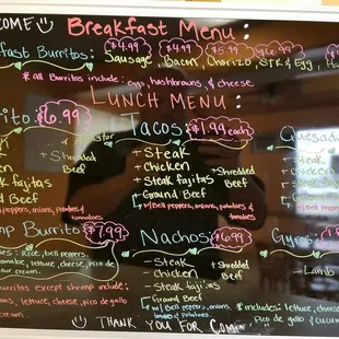 New menu as of 11/23/16