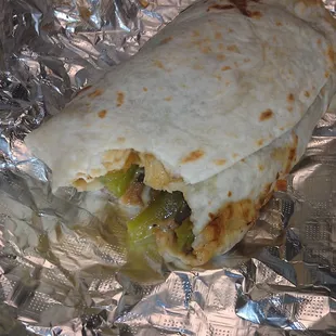 a burrito wrapped in foil