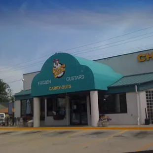 the front of the restaurant