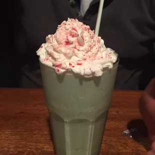 Grasshopper with crushed candy cane topping