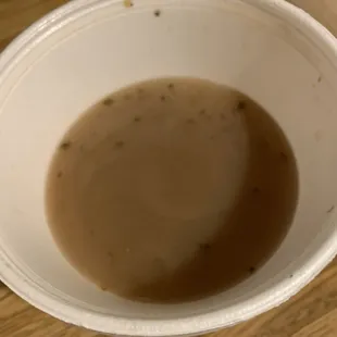My very sad cup of au jus.