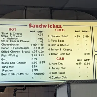 Menu as of 5/2024