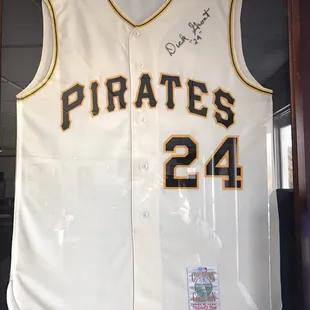 Dick Groat's jersey is just one piece of all the @Pirates memorabilia that decorates the B &amp; B.