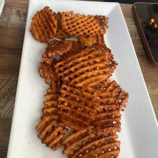 Waffle sweet potato fries
