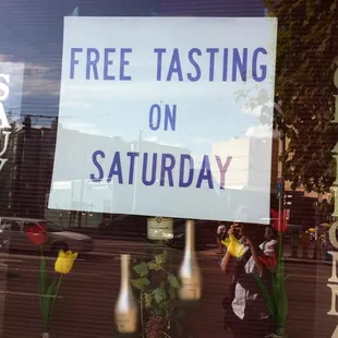 free tasting on saturday