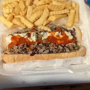 Spicy beef Philly Chicken Combo