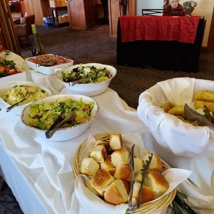 Sunday Brunch - salads and bread rolls