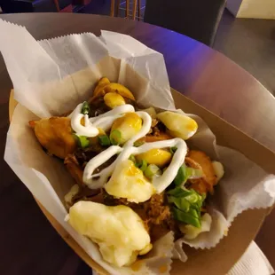 Food - pierogies poutine