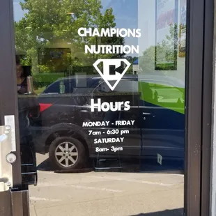 a car parked in front of the door