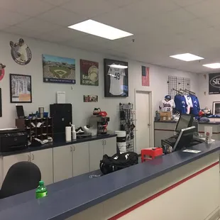 Inside desk area