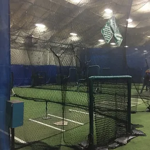 Inside batting cages