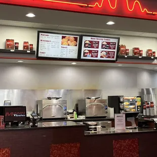 Clean concession counter.