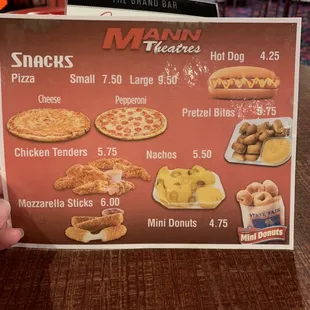 2 of 3 menus from the bar