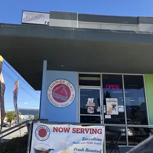 the front of the restaurant