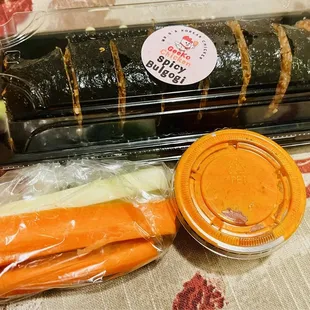 Spicy Bulgogi Kimbap with Gochujang Ranch Sauce