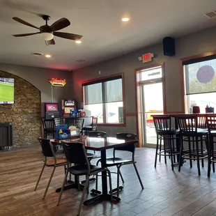 a view of the dining area