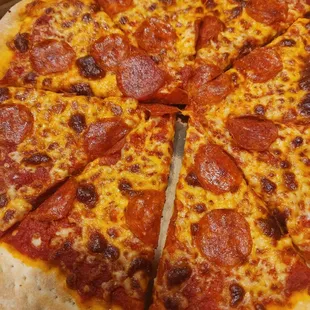 Dry pizza over cooked