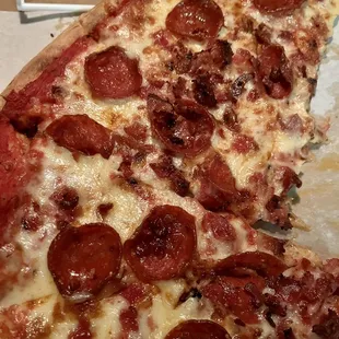 Bacon and pepperoni