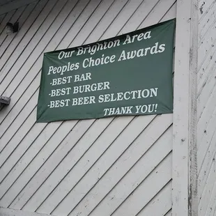 a sign on the side of a building