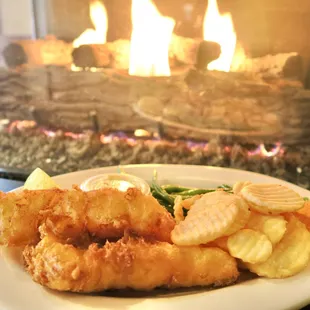a plate of fish and chips