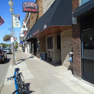 Front of the building, view looking north.