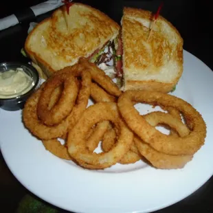 BLT with a side of onion rings.