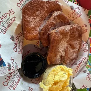 French toast and eggs