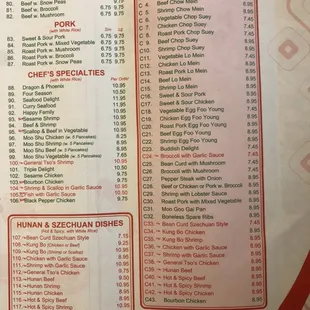 Current Menu